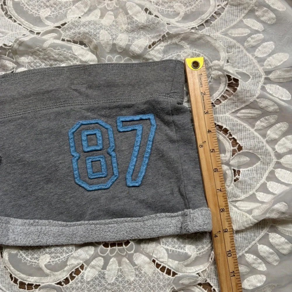 RARE Y2K Aeropostale Womens Gray 87 Varsity Sweat Shorts Low Rise Lounge Mini 2X